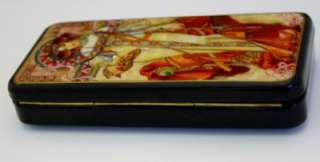   RUSSIAN LACQUER & MOTHER OF PEARL BOX W/ LADY OF AUTUMN NoR 2of 2