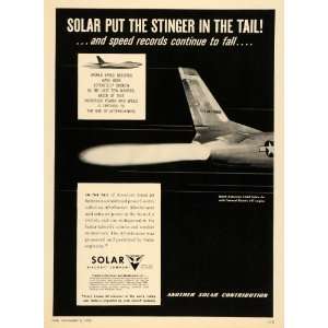  1953 Ad Solar Aircraft Co. US Air Force F 86D Sabre Jet 