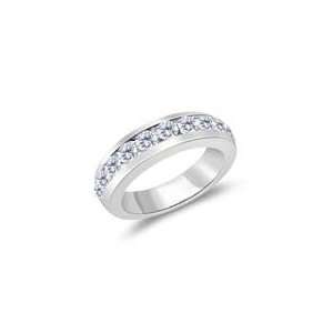  0.99 Cts Diamond Wedding Band in 14K White Gold 9.0 