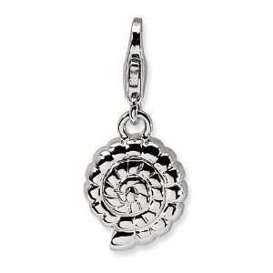   Amore La Vita Sterling Silver Shell Charm with Lobster Clasp: Jewelry