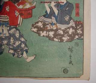 19c Japanese Old Woodblock Print Art by Hiroshige  