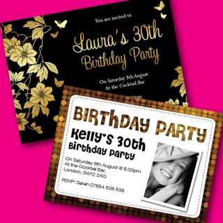 Personalised 18th 21st 30th Birthday Party Invitations  