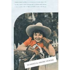  Jane Withers 1937 Child Cowgirl Picture from Wild and 