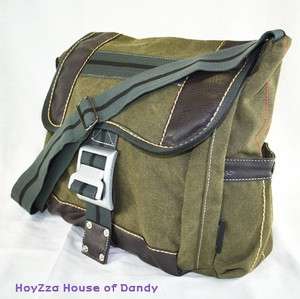Canvas Casual Book Messenger Shoulder Bag Green (B3281)  