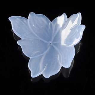 k5819 Carved blue chalcedony flower pendant bead  