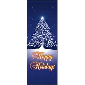    30 x 84 in. Holiday Banner Happy Holidays Tree