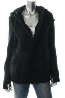 Diesel Hooded Cardigan Black Wool Sale Misses Sweater XL  