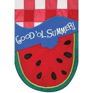  9988FL   Applique Watermelon Good Summer Large Flag Patio 