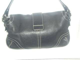   Black Leather Soho Flap Buckle Satchel Shoulder Bag #3653 $398  