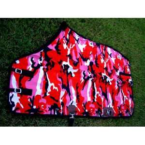  CANVAS TURNOUT HORSE DUCK WINTER BLANKET RED PINK CAMEO 
