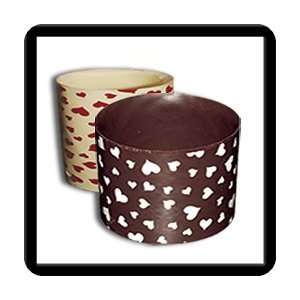 White Chocolate Wide Cylinder with Heart Applique H 2 X D 2 1/4 