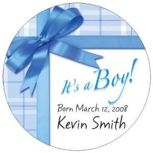 Baby Keepsake: Its a Boy Gift Wrap Design Personalized Travel Candle 