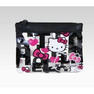  Hello Kitty Vinyl Cosmetic Pouch: Black Quilt: Beauty