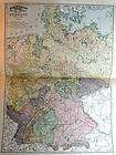 Antique 1895 Large Color Map Of Germa