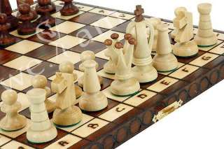 WOODEN MEDIUM HAND CRAFTED CHESS  WOOD  SET   BROWN  