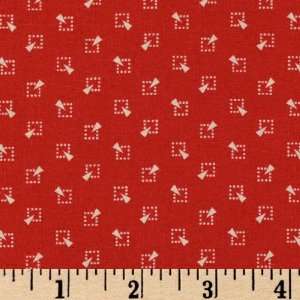  44 Wide Classic Red Small White Boxes Red Fabric By The 