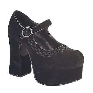   Black Faux Suede Woven Belt Mary Jane Shoe Size 10 