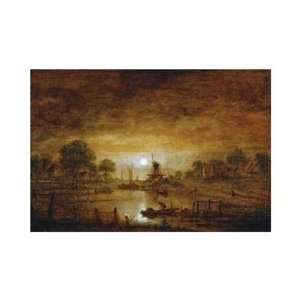  Aert Van Der Neer   Title Unknown (boats At Sunset With 