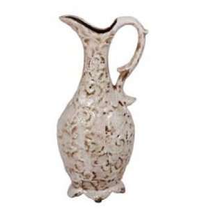  Privilege 66121 8 x 4.5 x 16 Large Ceramic Pitcher   Antique White 