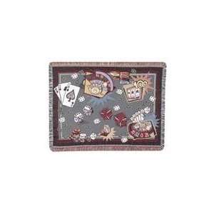   Dice Casino Cards Roulette Afghan Throw Blanket 40 x
