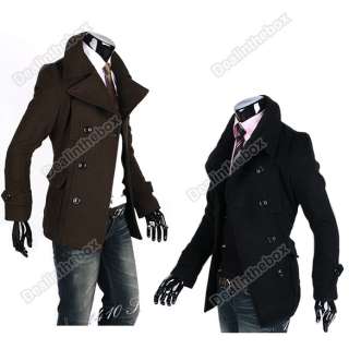 2011 Men Winter Fashion Slim Fit Trench Coat Jacket Woolen Cloth 4 
