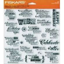 Fiskars Clear Stamps   Make A Wish Quotes 8x8 #486  