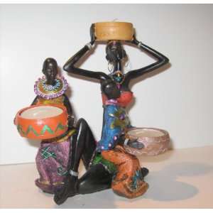 African Tribal Candleholder Figurine