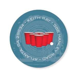  Beer Pong Label Round Birthday Stickers: Home & Kitchen