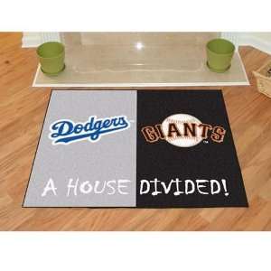  Los Angeles Dodgers House Divided Mat: Sports & Outdoors