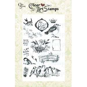  Crafty Secrets Medium Art Stamp, Bird Notes, Clear Arts 