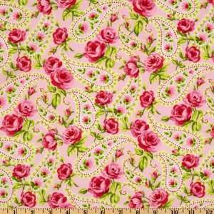44 Wide Timeless Treasures Tweet Roses & Paisleys Pink Fabric By The 