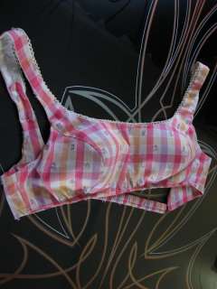 1950s Vintage Gingham Bullet Bra~Pin up Swimsuit Top  