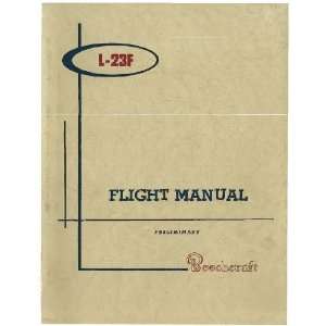   23 F Aircraft Preliminary Flight Manual Beechcraft Books