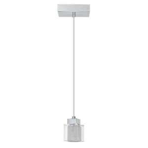   Light Square Pendant in Polished Chrome with Clea