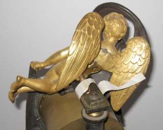 Antique Empire Style Patinated Gilt Bronze Mantle Clock  