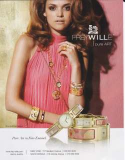 2011 FREY WILLE ENAMEL ART JEWELRY & WATCHES Magazine Print Ad  