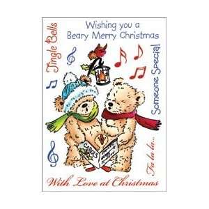  Popcorn The Bear Unmounted Rubber Stamp Set: Berry Merry 