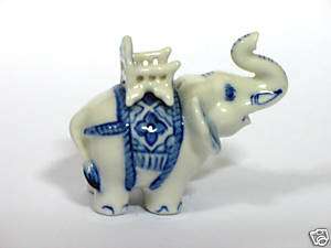 ELEPHANT Miniature : Ceramic Porcelain Animal Figurine  
