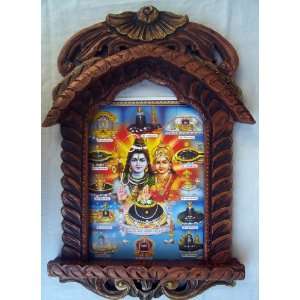  Lord Shiva & Maa Parvati with Jyotiling poster painting in 