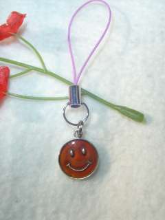   Mood Changing COLOR Smiley SMILE FACE Glitter Cell Phone Jewelry Charm