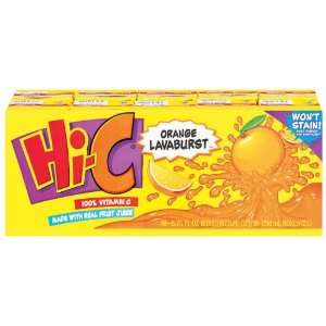 Hi C Orange Lavaburst Juice Box 10 ct   4 pack:  Grocery 