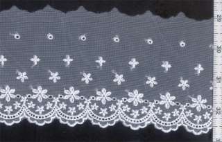 14 Yards LACE TRIM 3.7 inch Wide TLW010 White Flower