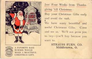 Postcard Middletown Ohio Advertising Strauss Furn  