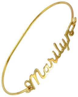 70s Gold Tone Wire Name Bracelet   Choice of Name M Z  