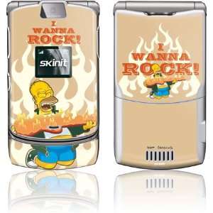  Homer I Wanna Rock skin for Motorola RAZR V3: Electronics