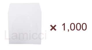1000pcs White Paper Sleeves w/ Flap and Window Sleeve  