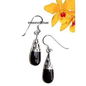  Sterling Silver Black Onyx Inlay Earrings: Office Products