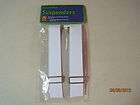 NEW WHITE SUSPENDERS COSTUME ACCESSORY CLOWN ADJUSTABLE ONE SIZE ALL