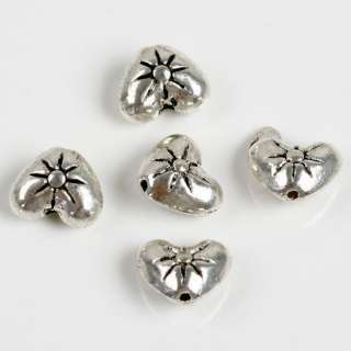 90x BALI STYLE FINDING SILVER HEART TORCH BEAD SPACER  