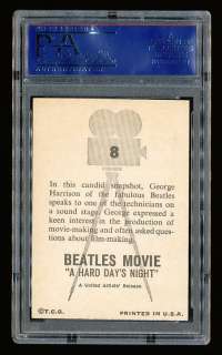 BEATLES 1964 Topps MOVIE #8 George Speaks PSA 8 Near Mint (OC) GEORGE 